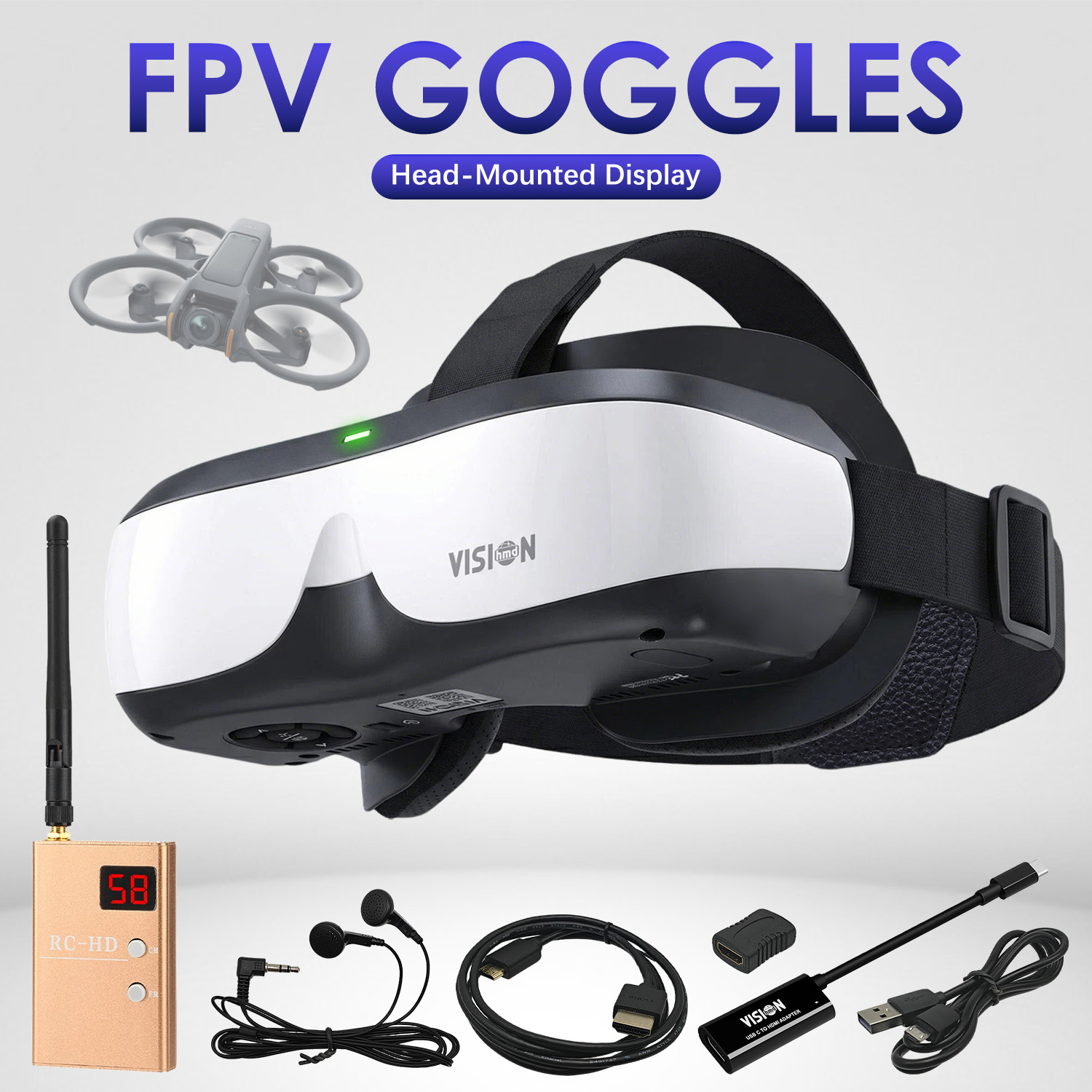 Skyzone Sky04O Pro Fpv Goggles - Zestaw okularów FPV z montażem na