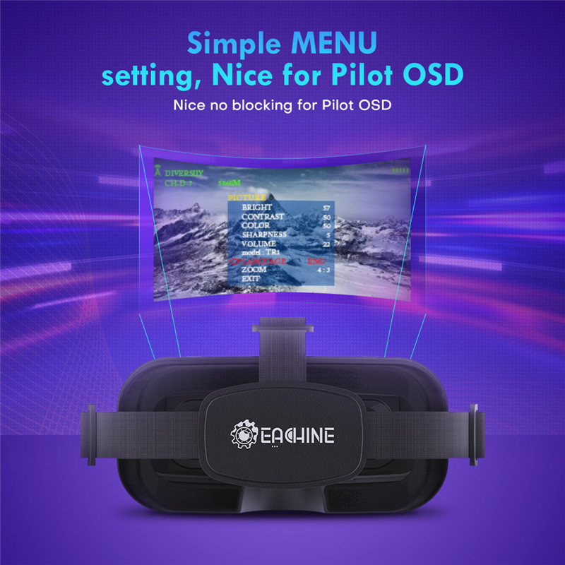 Eachine EV800DM Varifocal 5.8G – Skyzone Sky04O Pro Fpv Goggles recenzja i cena